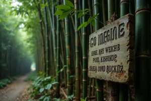 Forêt de bambous dense en Asie du Sud-Est évoquant l'histoire et les légendes autour du supplice du bambou